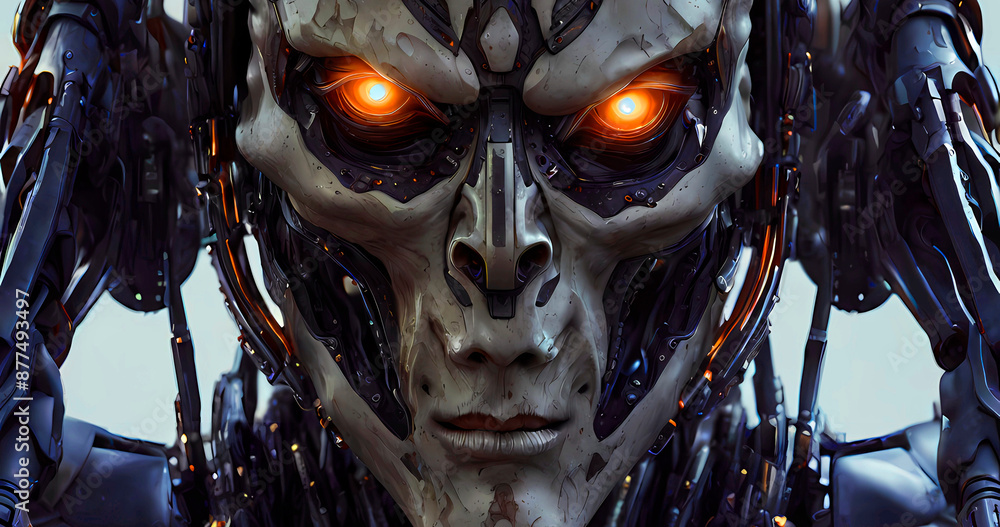 Fototapeta premium Abstract futuristic dark cyborg background