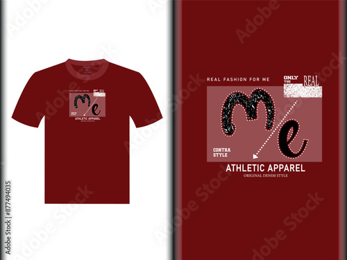 Me Athletic Vector Red T-Shirt Design