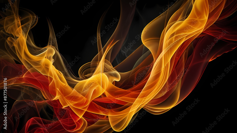 abstract background showcasing dynamic and fiery smoke patterns in red, orange, and yellow hues abstract background showcasing dynamic and fiery smoke patterns in red, orange, and yellow hues