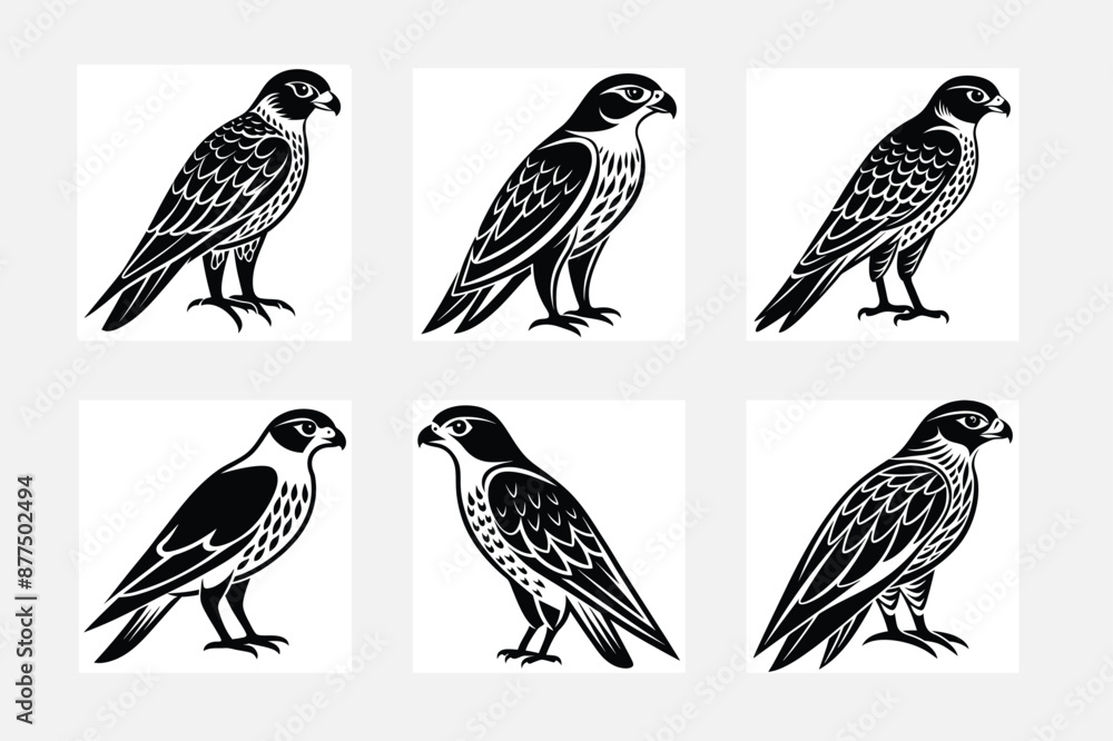 Eagle simple illustration silhouette set Eagle simple illustration silhouette set