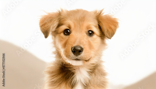 portrait of an adorbale mixed breed puppy photo