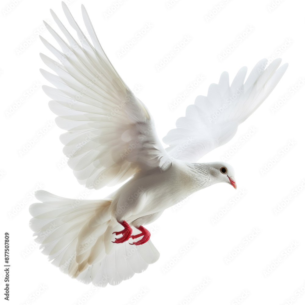 Fototapeta premium White dove isolated on transparent background
