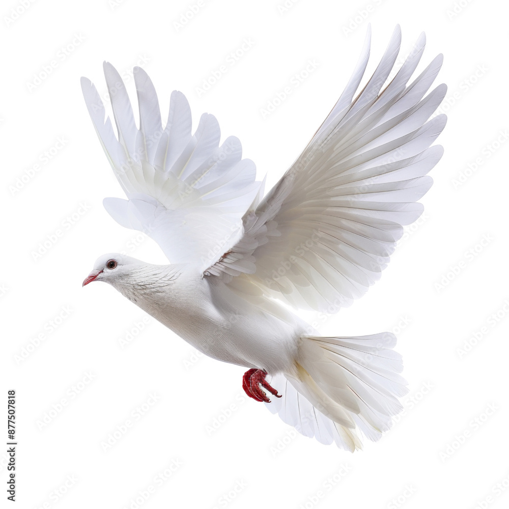 Obraz premium White dove isolated on transparent background