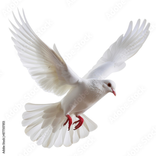 White dove isolated on transparent background