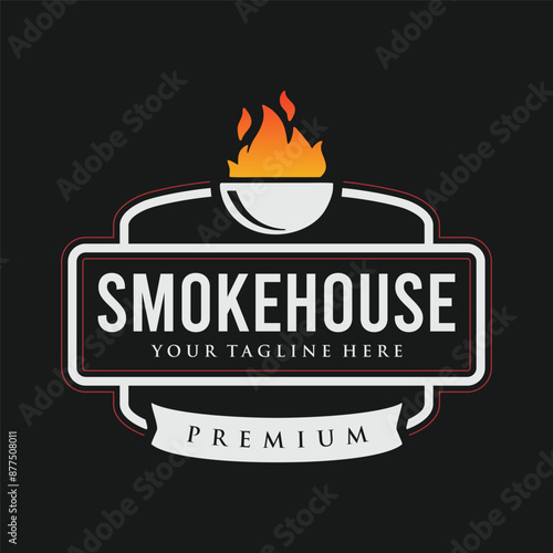 Barbeque smokehouse bbq barbecue bar and grill logo design