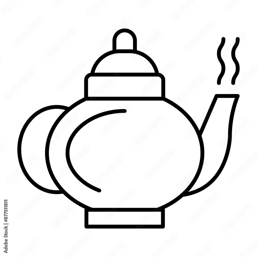Obraz premium Teapot Vector Line Icon
