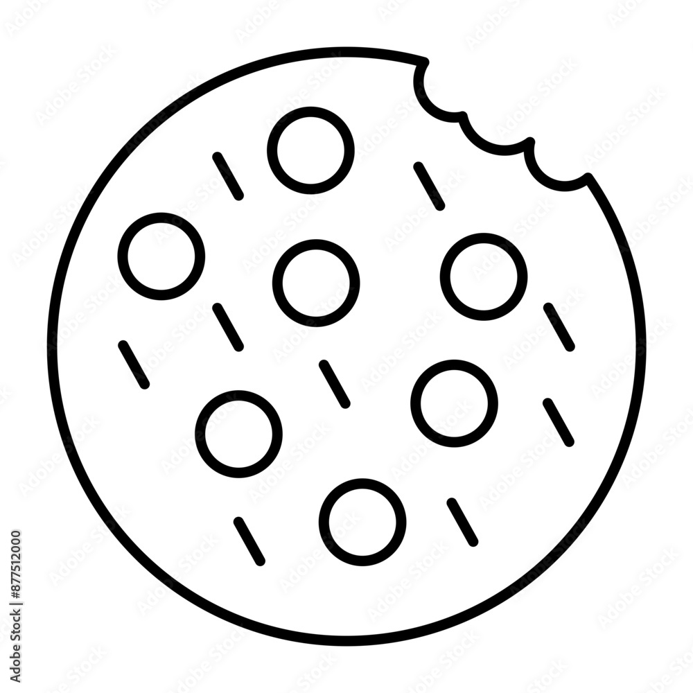 Cookie Vector Line Icon Cookie Vector Line Icon