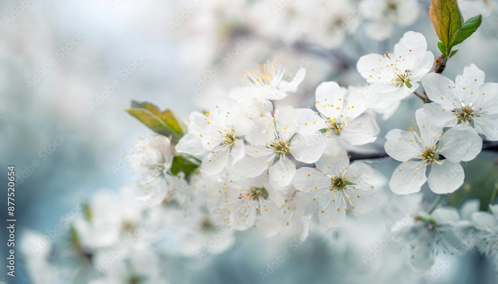 Spring. Blossoming tree brunch with white flowers Spring. Blossoming tree brunch with white flowers