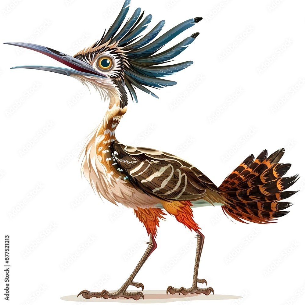 Fototapeta premium Roadrunner Vintage fashion cartoon isolated whitebackground