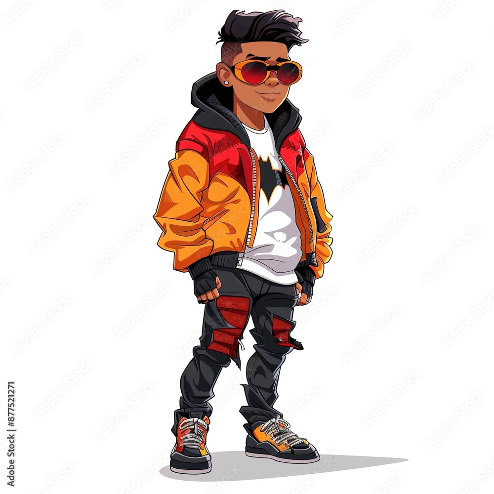 Robin Streetwear fashion cartoon isolated whitebackground Robin Streetwear fashion cartoon isolated whitebackground
