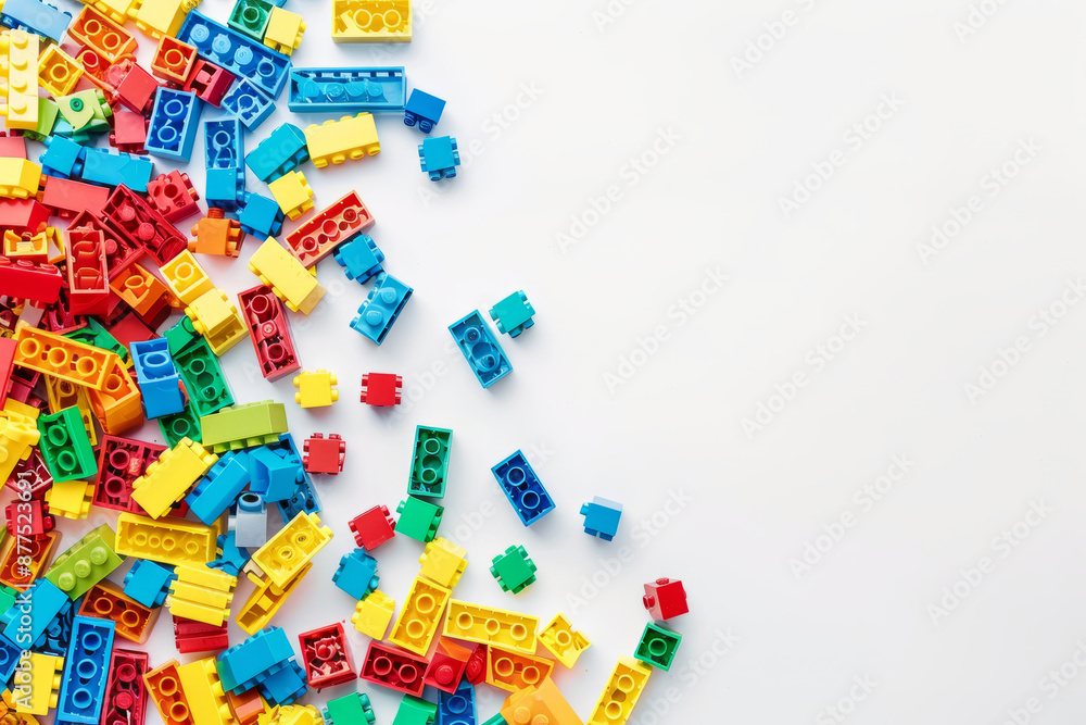 Fototapeta premium Colorful Lego bricks scattered 