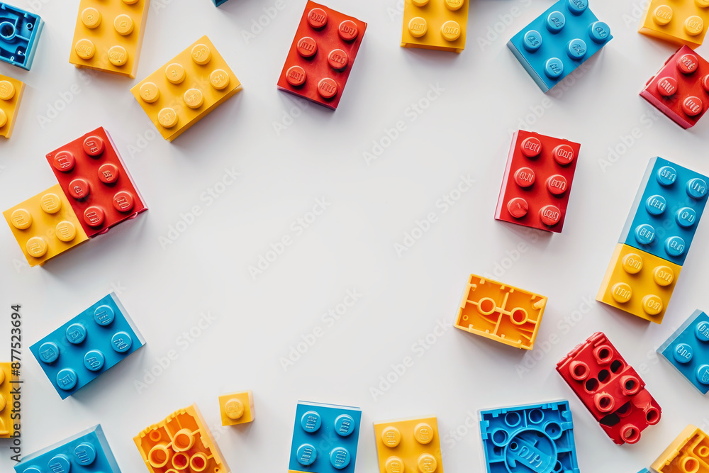 Colorful bricks scattered Colorful bricks scattered