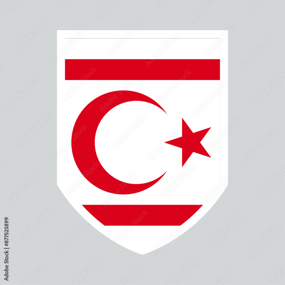Obraz premium Turkish Republic of Northern Cyprus Flag Shield Frame