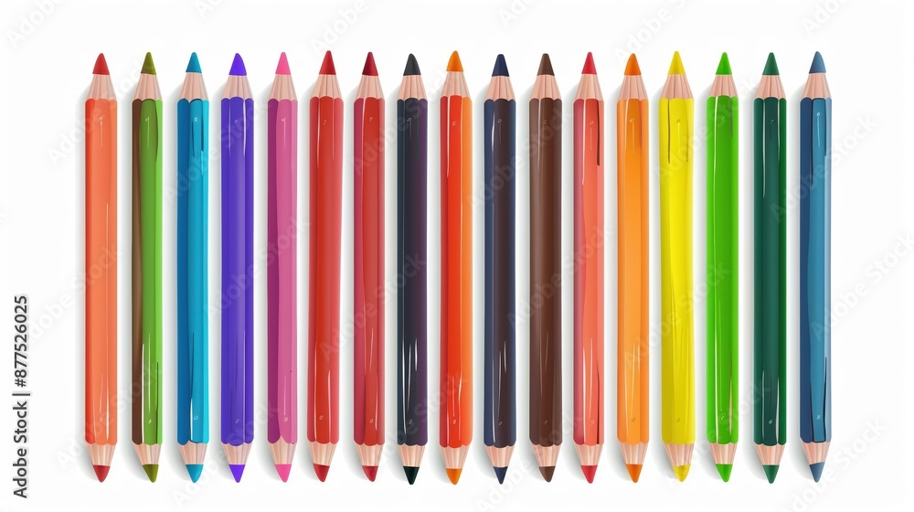 a set of colored pencils, drawing supplies, detailed illustration, multicolored, isolated on white background a set of colored pencils, drawing supplies, detailed illustration, multicolored, isolated on white background
