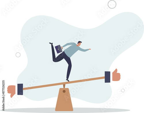 Demerit and merit evaluation, advantage and disadvantage in comparison,flat design.illustration with people.