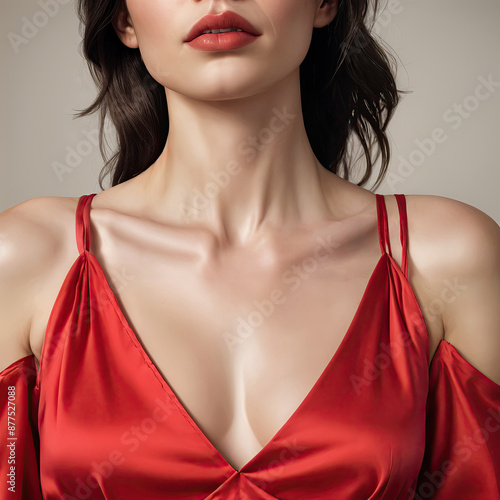 Sexy Model Woman satin dress