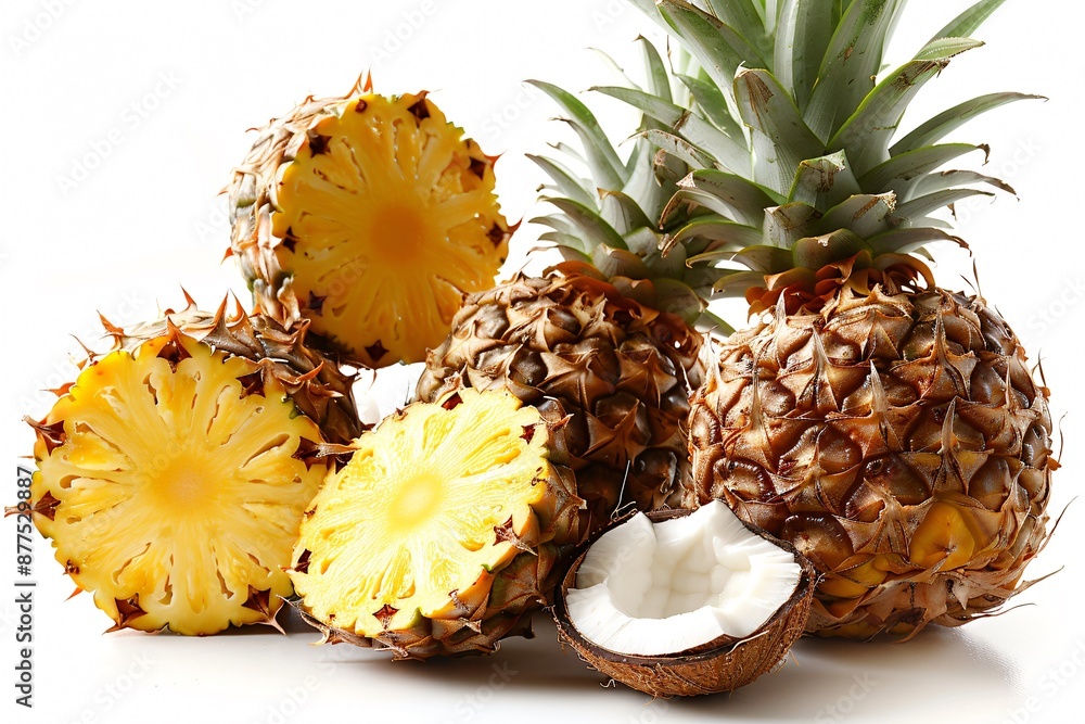 Fresh Pineapples and Coconut Display Fresh Pineapples and Coconut Display