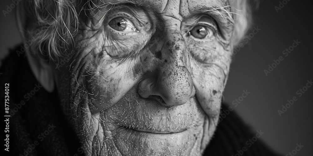 Aging Gracefully: Close-up of a Smiling Senior, generative ai Aging Gracefully: Close-up of a Smiling Senior, generative ai