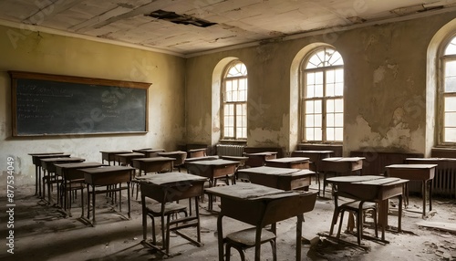 Vintage classroom with chairs © Jaume