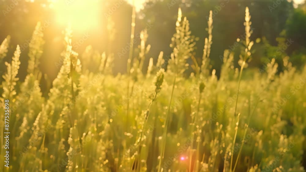 Sunlight shines on tall grass in a field, Gentle sunlight filtering through a field of tall grass Sunlight shines on tall grass in a field, Gentle sunlight filtering through a field of tall grass