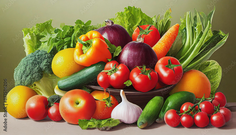 different fresh fruits and vegetables organic on table top, Colorful various fresh vegetables for eating healthy and dieting different fresh fruits and vegetables organic on table top, Colorful various fresh vegetables for eating healthy and dieting