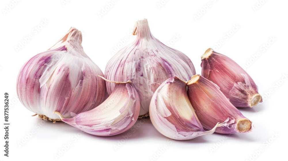 Obraz premium Garlic isolated on a white background