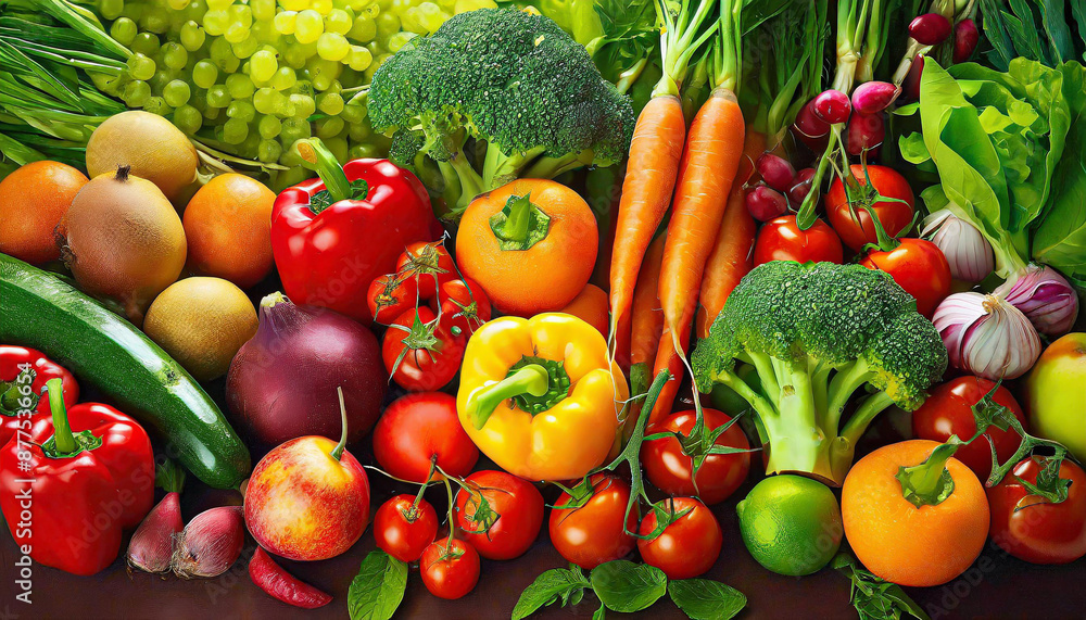 Healthy summer fruits vegetables berries background, cherries peaches strawberries cabbage broccoli cauliflower squash tomatoes carrots spring onions beans beetroot, pepper, top view, selective focus Healthy summer fruits vegetables berries background, cherries peaches strawberries cabbage broccoli cauliflower squash tomatoes carrots spring onions beans beetroot, pepper, top view, selective focus