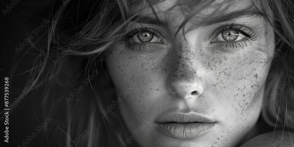 Expressive Eyes in Stark Monochrome, generative ai Expressive Eyes in Stark Monochrome, generative ai