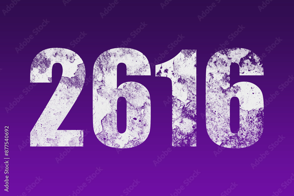 flat white grunge number of 2616 on purple background. flat white grunge number of 2616 on purple background.