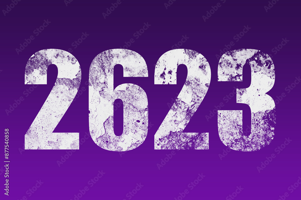 flat white grunge number of 2623 on purple background. flat white grunge number of 2623 on purple background.
