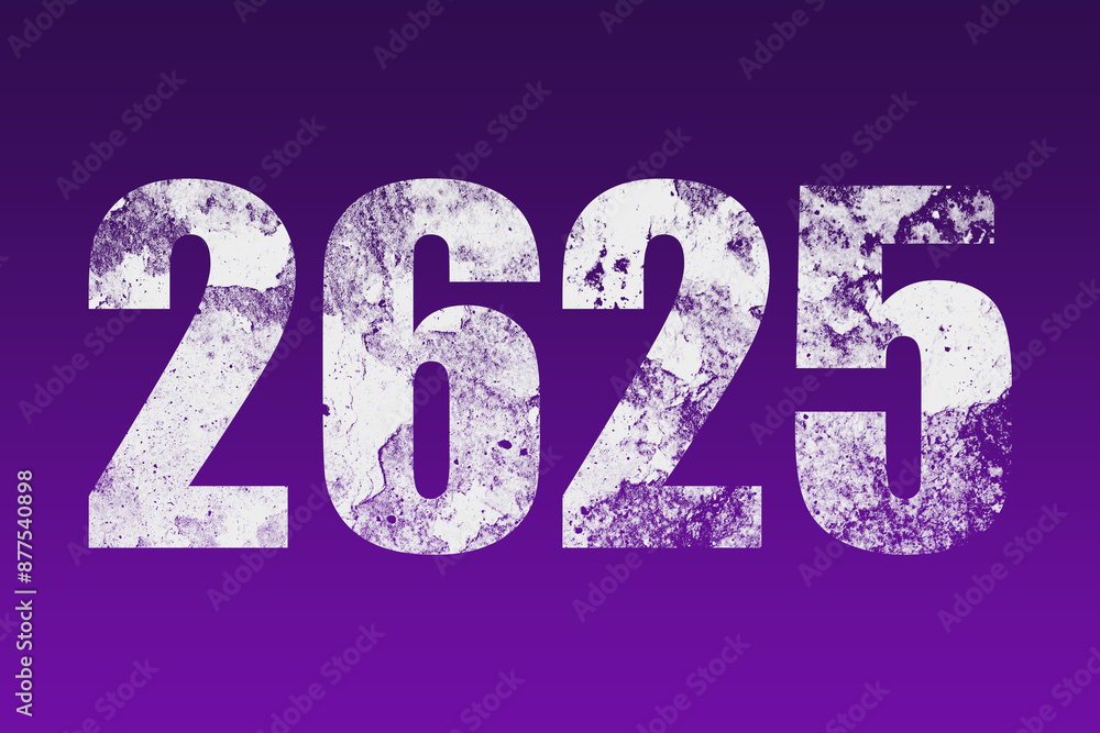 flat white grunge number of 2625 on purple background. flat white grunge number of 2625 on purple background.