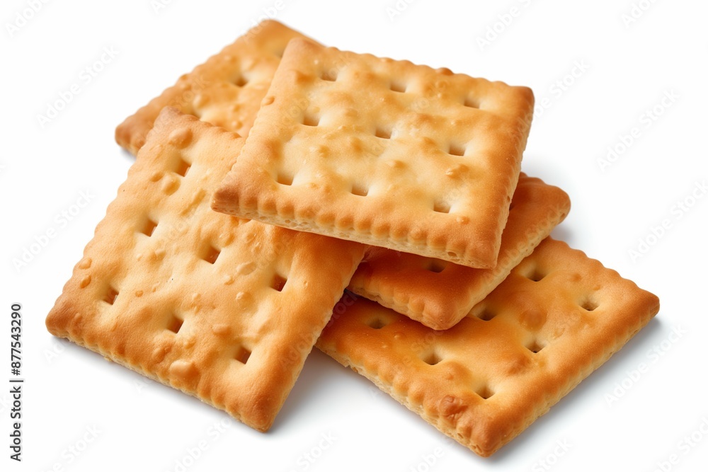 Square, golden-brown crackers with a crispy texture, ideal for snacking or serving as an appetizer, presented against a white background. Square, golden-brown crackers with a crispy texture, ideal for snacking or serving as an appetizer, presented against a white background.