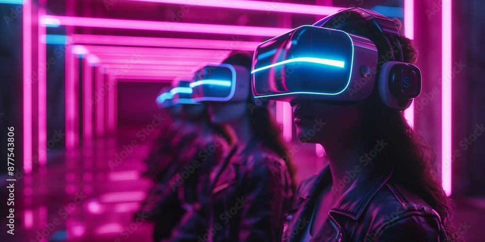 Neon-lit Gaming Room Adventure, generative ai Neon-lit Gaming Room Adventure, generative ai