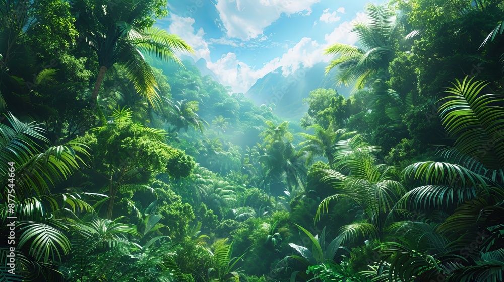 A jungle covered with lush vegetation. A jungle covered with lush vegetation.