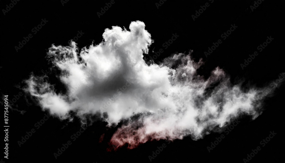 White cloud isolated on black background ,Textured smoke ,brush effect White cloud isolated on black background ,Textured smoke ,brush effect