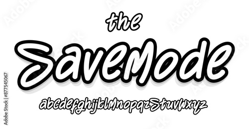 Marker handwritten font, graffiti-inspired shadowed alphabet, playful rounded letters, handdrawn script for youth logo, artistic calligraphy, brush script typography. Vector typeset