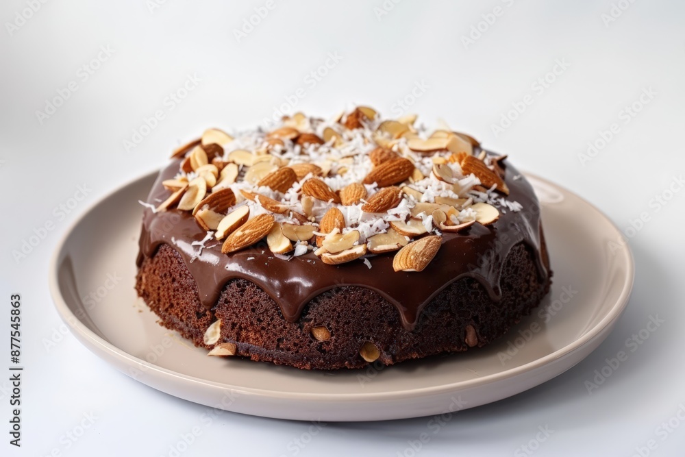 Almond-Coconut Goo on Moist Dark Chocolate Cake Almond-Coconut Goo on Moist Dark Chocolate Cake