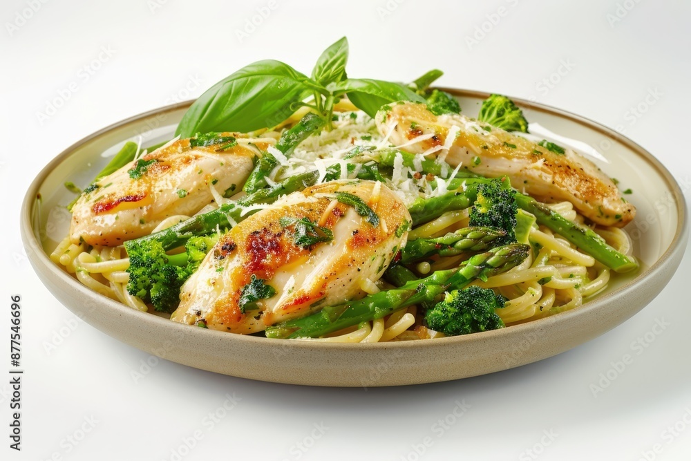 Exquisite Date Night Chicken Pasta with Fresh Basil Garnish Exquisite Date Night Chicken Pasta with Fresh Basil Garnish