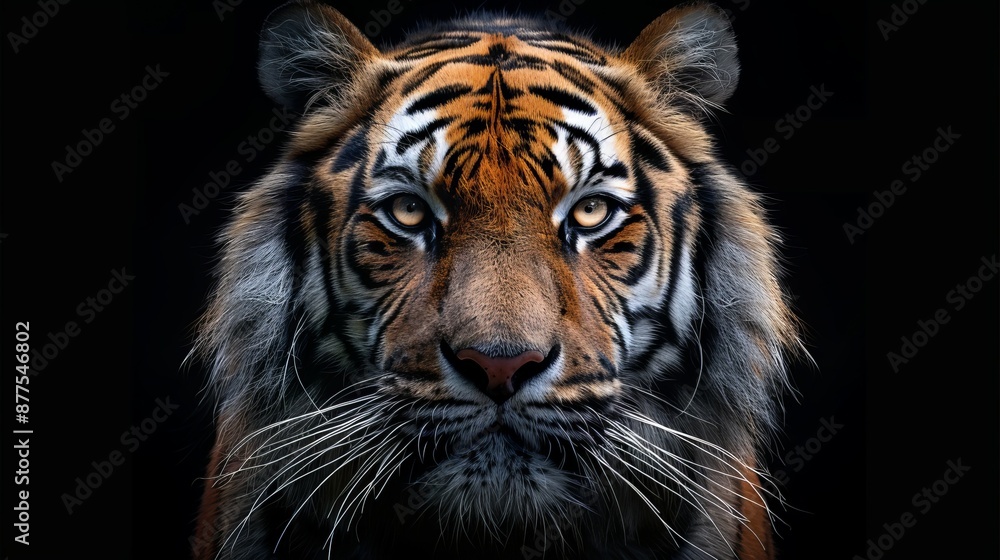 Beautiful tiger on a black background Beautiful tiger on a black background