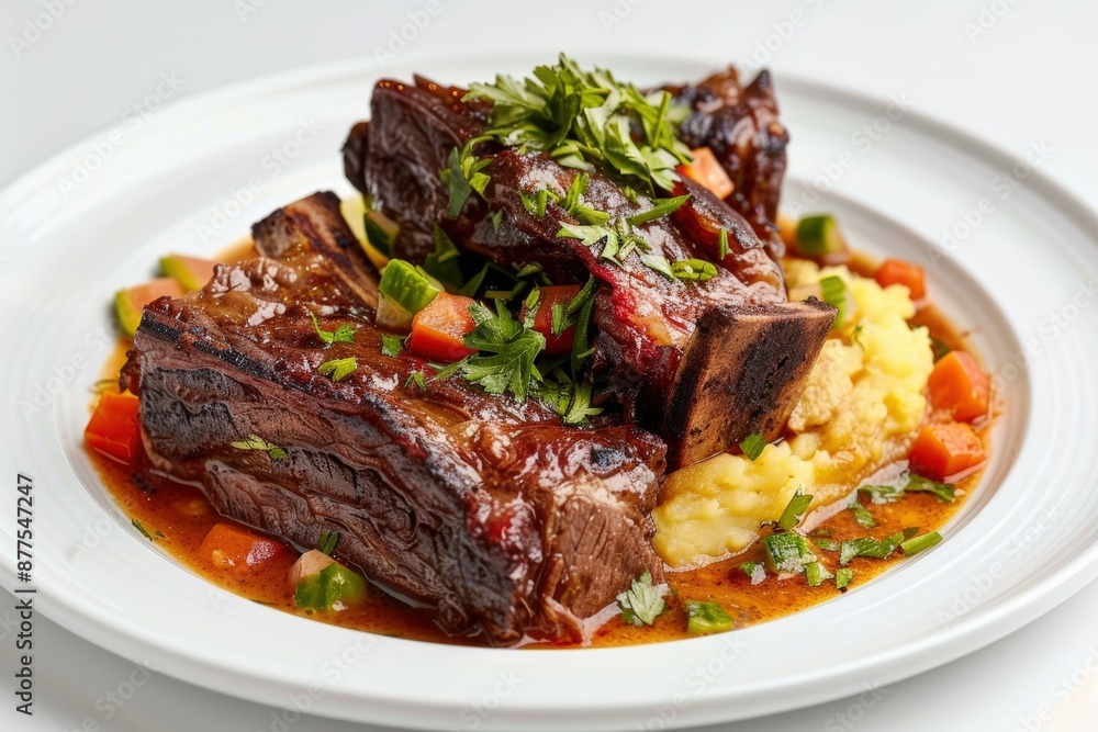 Savory Beef Short Ribs in Red Wine Sauce with Horseradish Mashed Potatoes Savory Beef Short Ribs in Red Wine Sauce with Horseradish Mashed Potatoes