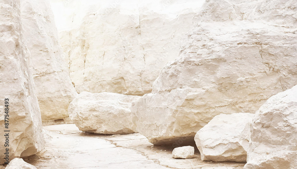 Clean landscape of white rocks Clean landscape of white rocks