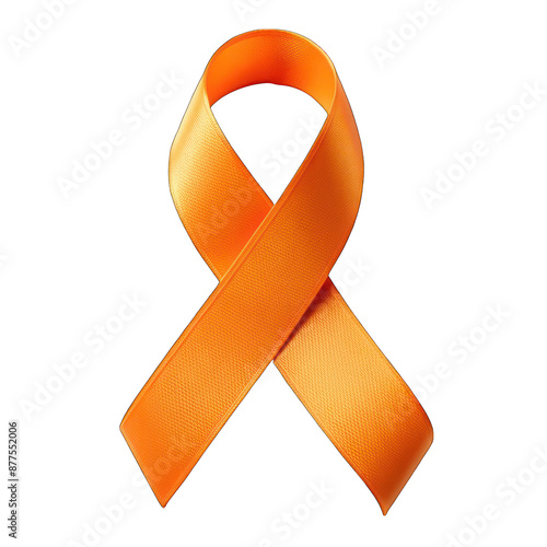 An orange ribbon on transparent background