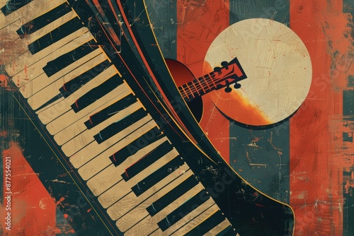 Wallpaper Mural A nostalgic poster with a retro music theme  Torontodigital.ca