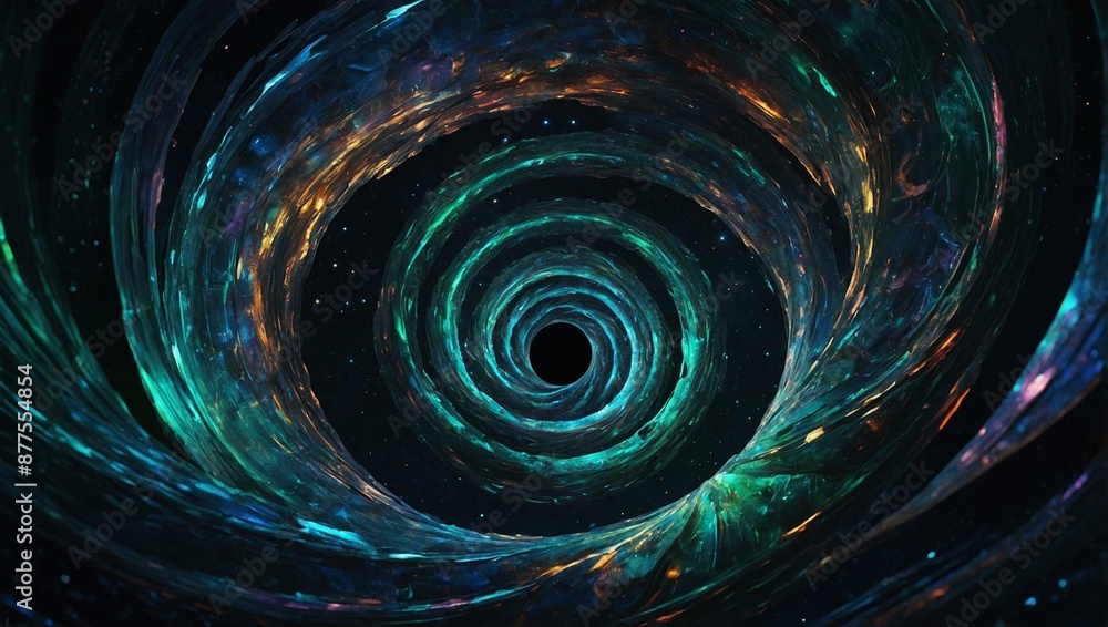 Obraz premium A vibrant, swirling cosmic vortex set against a backdrop of stars, representing the infinity and mystery of space.