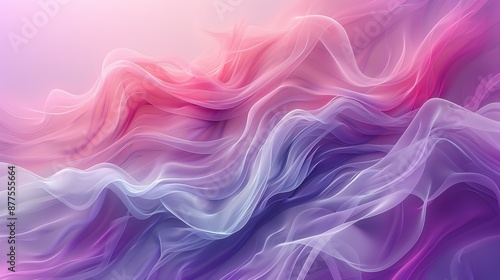 A gradient background transitioning from pastel pink to lavender, with abstract wave