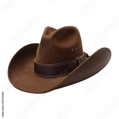 Brown cowboy hat with leather band