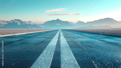 Close-up of a high-quality road surface with natural scenery on the sides. Urban development. Automobile highway. Science and technology concept.