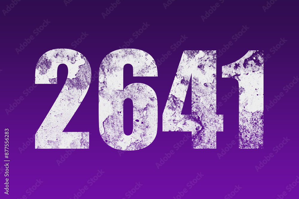 flat white grunge number of 2641 on purple background. flat white grunge number of 2641 on purple background.