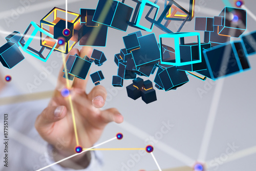 Neural network 3D illustrat...