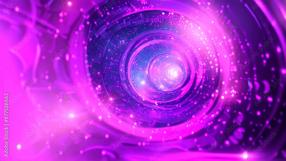 A tunnel filled with holographic shapes expanding and contracting amidst vibrant, colorful lights, Holographic shapes expanding and contracting in a digital void A tunnel filled with holographic shapes expanding and contracting amidst vibrant, colorful lights, Holographic shapes expanding and contracting in a digital void